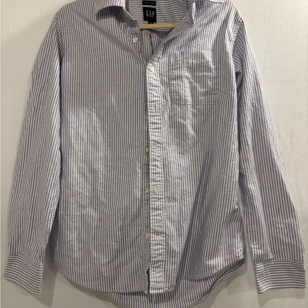 GAP Men's Blue Striped Shirt